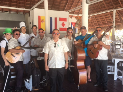 Playing with band in Cuba
